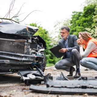 Auto accident attorney with a client in Nashville, TN involved in car wreck